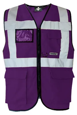 Productafbeelding van Korntex - "Executive Berlin" Hoge zichtbaarheid vest voor heren/dames, uniseks, multifunctioneel, model LT6180 (maat S) (paars)