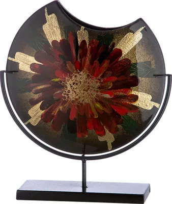 Produktbild von Casablanca by Gilde Glasart runde Dekovase Doré, handbemalt H. 37 cm,44661