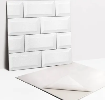 Obrázok produktu pre Samolepiace vinyleové dlaždice - Nálepky na Stenu - Podlahu - Sada 9 Kusov - 30x30 cm - Moderní cihly