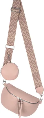 Produktbild von Bauchtasche Umhängetasche Kunstleder Crossbody-Bag Italy-Design PINK (YB-5566)