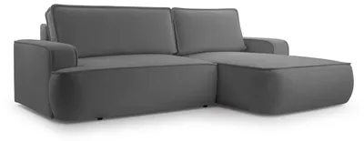 Produktbild von Masseno Ecksofa SOLO mit Schlaffunktion L-Form, Sofa mit Bettkasten, Wohnzimmersofa, Couch, Soffa, Bettsofa, Couchgarnitur- Grau, GERRA 70