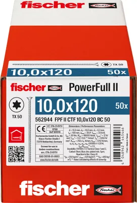 Obrázok produktu pre fischer PowerFull II 10,0x120 SK TX VG blvz 50 50 ks