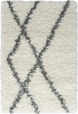 Image de Tapis My Shaggy Raute, 60 x 90 cm, couleur crème