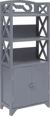 Zdjęcie produktu dla Szafka łazienkowa, szara, 46x24x116 cm, drewno paulownia