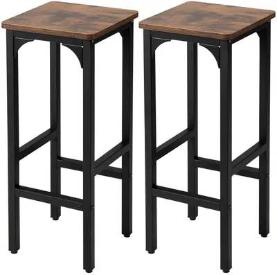 Produktbild von GOPLUS 2er Set Barhocker, Barstühle Vintage mit Metallrahmen, Küchenstühle Bistrohocker für Küche, Bar & Bistro, 30 x 30 x 71,5 cm