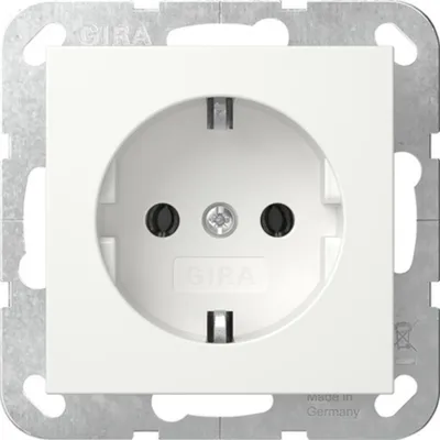 Obrázek produktu pro GIRA System 55, Schuko, Bílá, 220 - 250 V, 50/60 Hz, 5 - 35 °C, 32 mm
