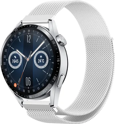 Produktbild von Strap-it Milanese - Kompatibel mit Huawei Watch GT 3Armband 46mm Hochwertiger Edelstahlhuawei watch elegant Armband mit Magnetverschluss für 22mmArmband Silber