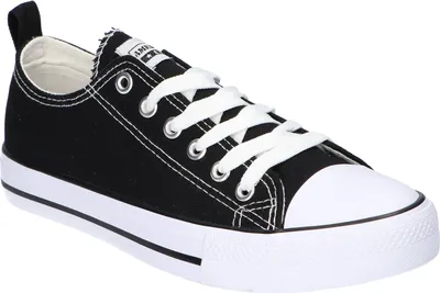 Produktbild von AMERICAN CLUB LH08 Original Sneakers, luftige Sneakers, Schnürung Segeltuch Turnschuhe, Schwarz 39
