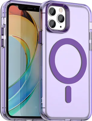 Produktbild von Magnetisch Hülle für iPhone 11 Pro, Schlank Durchscheinend Matt Stoßfest Handyhülle Lila