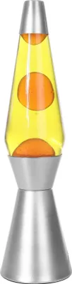 Obrázok produktu pre i-Total lávová lampa - lávová lampa - náladová lampa - 40 x 11 cm - sklo/hliník - 30 W - žltá s oranžovou lávou - strieborno-sivá - XL1786