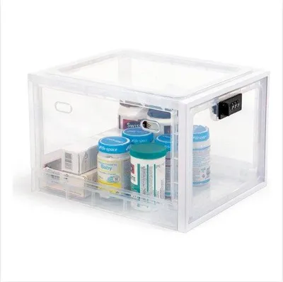 Produktbild von Famanu Medikamentenbox mit Schloss - Transparent - 30 x 20 x 15 cm