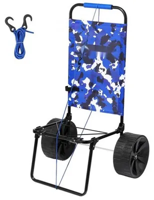 Zdjęcie produktu dla Wózek plażowy - Składany stalowy wózek na piasek - Solidny ręczny wózek na plażę - Udźwig 31 kg - 380 x 386 mm - Wózek na sprzęt
