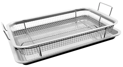 Produktbild von Cheffinger, Frittierkorb aus Edelstahl mit Abtropfschale, Silber