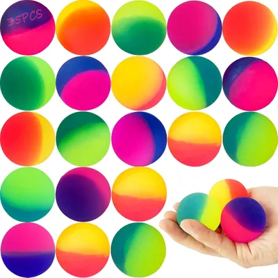 Produktbild von Flummis Bouncing Balls 35 Stück, 25 mm, bunte Gummibälle, für Kindergeburtstage