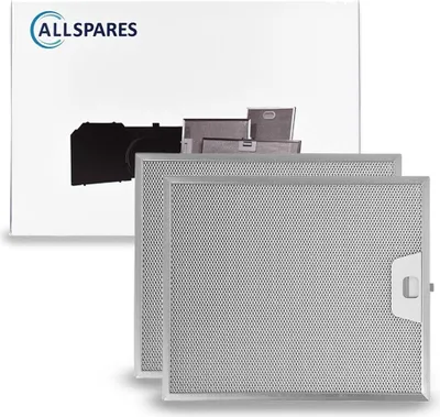 Produktbild von AllSpares Metallfilter (x2) für Dunstabzugshauben geeignet für AS-MF010, 50248271004, C00059594, 482000027080 (300x253x7mm)
