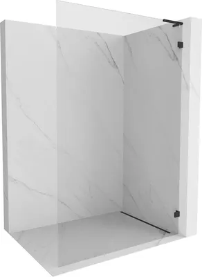 Image de Mexen Lunar L paroi de douche Walk-in droite 120 x 200 cm, transparent 8 mm, noir - 830L-120-000-70-00-P
