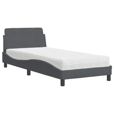 Obrázok produktu pre Posteľ s matracom Dover tmavosivý 90x200 cm zamat