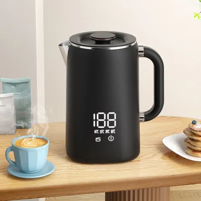 Produktbild von Wasserkocher, 1.7L mit Temperaturregelung 45-100 °C, 1500W, Edelstahl Wasserkessel mit Warmhaltefunktion und Touchpanel, Trockenkochschutz