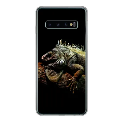 Produktbild von MuchoWow® Handyhülle Schutzhülle Hülle für Samsung Galaxy S10 Tier - Zweig - Schwarz Silikon Softcase Handy Hülle - Handytasche