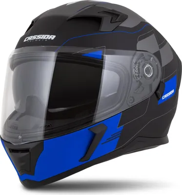 Zdjęcie produktu dla kask integralny 3.0 RoxoR, CASSIDA (czarny matowy/niebieski/szary/biały, rozmiar XL)