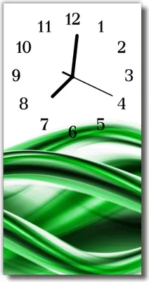 Produktbild von Tulup Glasuhr Wanduhr Küchenuhr Echt-Glas 30x60 Abstrakt Grün