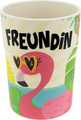Produktbild von Bunter personalisierter Namens Kinderbecher Freundin