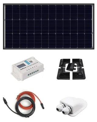 Zdjęcie produktu dla Zestaw fotowoltaiczny Alcapower 110W monokrystaliczny do kamperów, łodzi i przyczep z regulatorem PWM 10A LCD