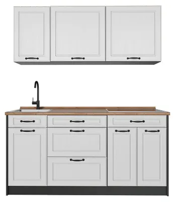 Imagen del producto de Cocina para solteros Vicco R-Line Blanco casa de campo/Antracita 160 cm encimera Roble dorado, Model 67687