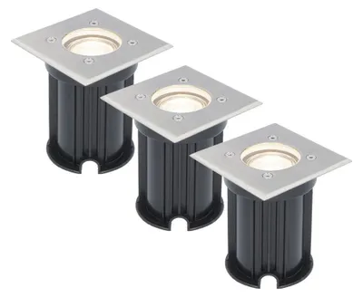 Image de HOFTRONIC - Spot LED au sol extérieur carré 4W 345lm 4000K inox IP65