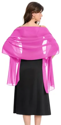 Image de Elzusha - Écharpe en mousseline douce, idéale pour les tenues de mariée et de soirée