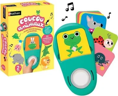 Produktbild von NATHAN Coucou les animaux Lernspiel, Elektronisches Spiel, 20 Tierlieder, 3 Spielmodi, Ab 2 Jahren