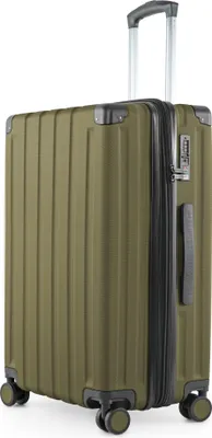 Immagine prodotto di HAUPTSTADTKOFFER - Q-Damm - Valigia a guscio rigido di medie dimensioni XL estensione trolley da viaggio valigia doppia rotelle valigia a guscio rigido espandibile, TSA, 68 cm, 89 litri,avocado