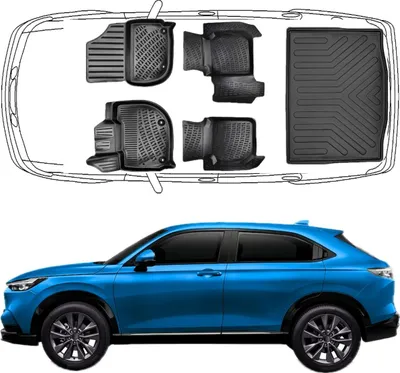 Produktbild von Trimak Passgenau 3D Auto Fußmatten & Kofferraumwanne Set Kompatibel mit Honda HR-V 3.Gen ab 2022