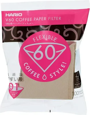 Zdjęcie produktu dla Hario V60 Größe 01 - 100 Kaffeefilter braun Misarashi VCF-01-100M - Papierfilter  Japan