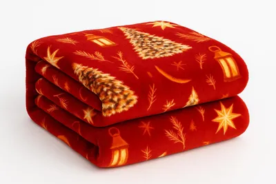 Produktbild von Baumwolle World Kuschelige Mikrofaser-Plaid Decke 160x200 Weihnachtsdeko