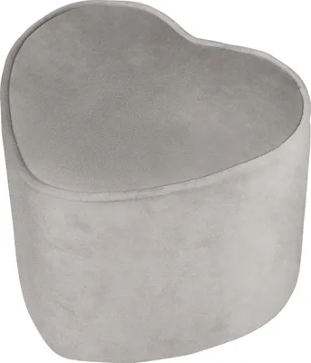 Produktbild von roba Kinderhocker in Herzform „Lil Sofa“, bequemer Hocker mit grauem Samtstoff bezogen, Pouf