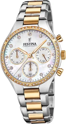 Zdjęcie produktu dla Festina zegarek damski ze stali nierdzewnej F20402/1 srebrny złoty Boyfriend D2UF20402/1