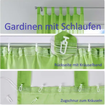 Produktbild von Gardinen Vorhang Set 2er-Pack Transparent 245x140 cm Grau 61000CN Voile