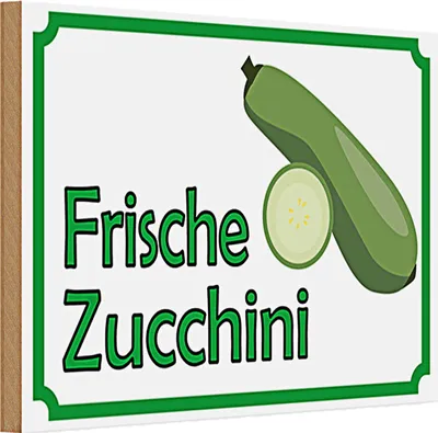 Produktbild von Holzschild Hinweis 30x20cm frische Zucchini Hofladen