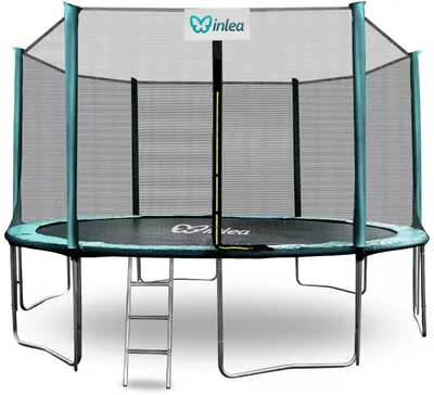Produktbild von INLEA PREMIUM Jump Trampolin 400 cm mit Außenschutznetz – dunkelgrün