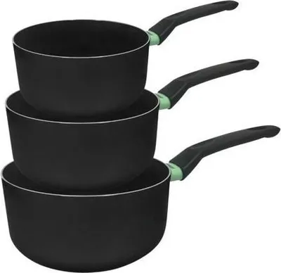 Image de Casseroles Antiadhésives Céramique Fackelmann Brandao, Set de 3 (16, 18, 20 cm), Aluminium Recyclé, Sans PFAS