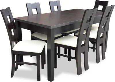 Produktbild von Klassischer Esstisch Tisch Holz Esszimmer Garnitur 6x Stühle Set 7 tlg.