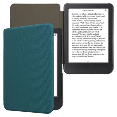 Produktbild von kwmobile Hülle kompatibel mit Kobo Clara BW / Clara Colour / Tolino Shine (5) / Shine Color - Nylon eReader Schutzhülle Cover Case - Petrol