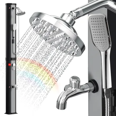 Produktbild von Bettizia Solardusche 20-60 Liter - bis 60°C – mit schwenkbarem Duschkopf, Fußdusche & Gartenschlauch