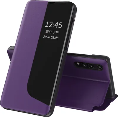 Produktbild von LaimTop Hülle für Huawei P20 Pro, Smart View Fenster Flip Stand Cover Kunstleder Schutzhülle für Huawei P20 Pro Lila