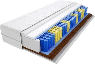 Produktbild von Matratze 95x200 cm Doppelmatratze, H3 & H5 Federkernmatratze, Taschenfederkernmatratze 12 cm Hoch Kokosfaser Rosshaar Hypoallergene, HR-Schaum, Wendematratze mit Klimafaser, Gesteppter Bezug Rigo Mini