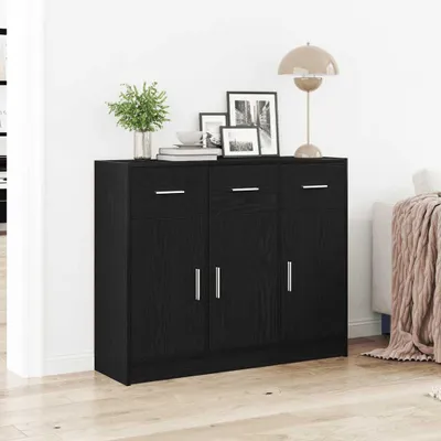 Produktbild von vidaXL Sideboard Schwarze Eiche 91x28x75 cm Holzwerkstoff