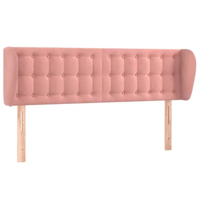 Image de Tête de lit avec oreilles Rose 147x23x78/88 cm Velours