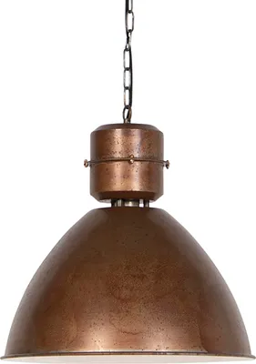 Produktbild von QAZQA - Industrie I Vintage I Industrie-Hängelampe I Pendellampe I Pendelleuchte Rostbraun - Flynn I Wohnzimmer I Schlafzimmer - Stahl Rund - LED geeignet E27