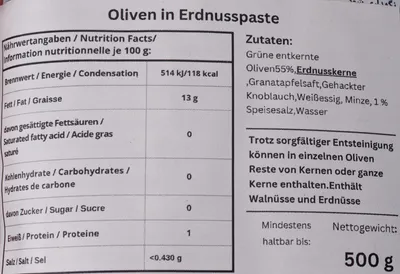 Produktbild von Yek-dune-dige - Eingelegte Marinierte Oliven mit Erdnuss 500g